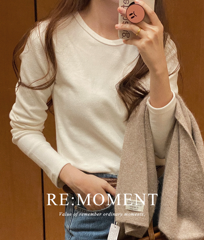 (It&#039;s over 3,000!) [RE:MOMENT/Black, Ivory] Made. Everyday Warm Fleece-Lined T-shirt 5 colors!