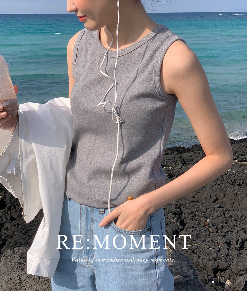 [RE:MOMENT/Pink, Black same day delivery] Made. Fore ribbed sleeveless 6 colors!