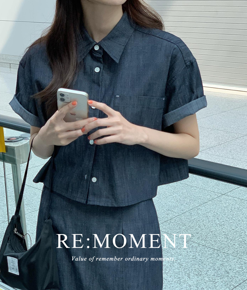[RE:MOMENT/Say 7 days] made. Benny non-fade raw paper cropped shirt