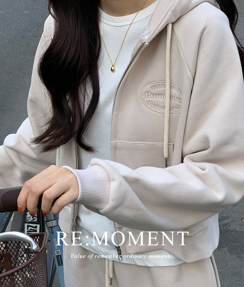 [RE:MOMENT/Sent on Navy day] Made. Slip cropped hoodie zip-up 3 colors!