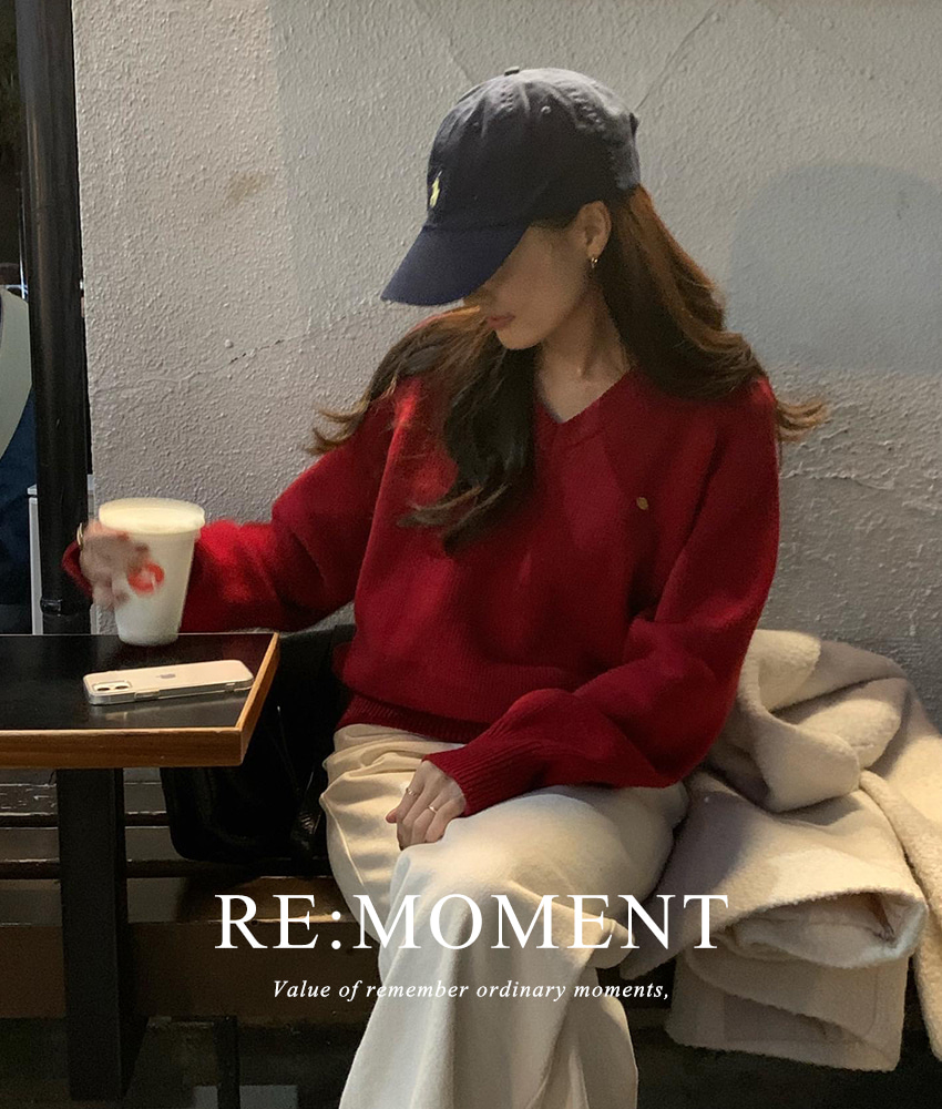 (More than 5,000 copies!) [RE:MOMENT/Sent on the same day excluding black] Made. Again V-neck wool knitwear 6 colors!