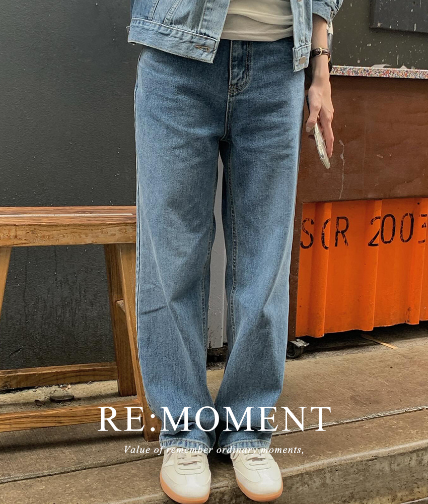 [RE:MOMENT/m Same-day delivery except for] made.heather semi-wide denim pants
