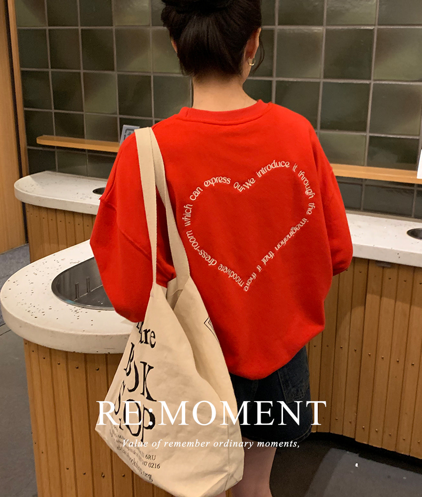 [RE:Moment/Same-day delivery] Made. Moment heart embroidery sweatshirt 3 colors!