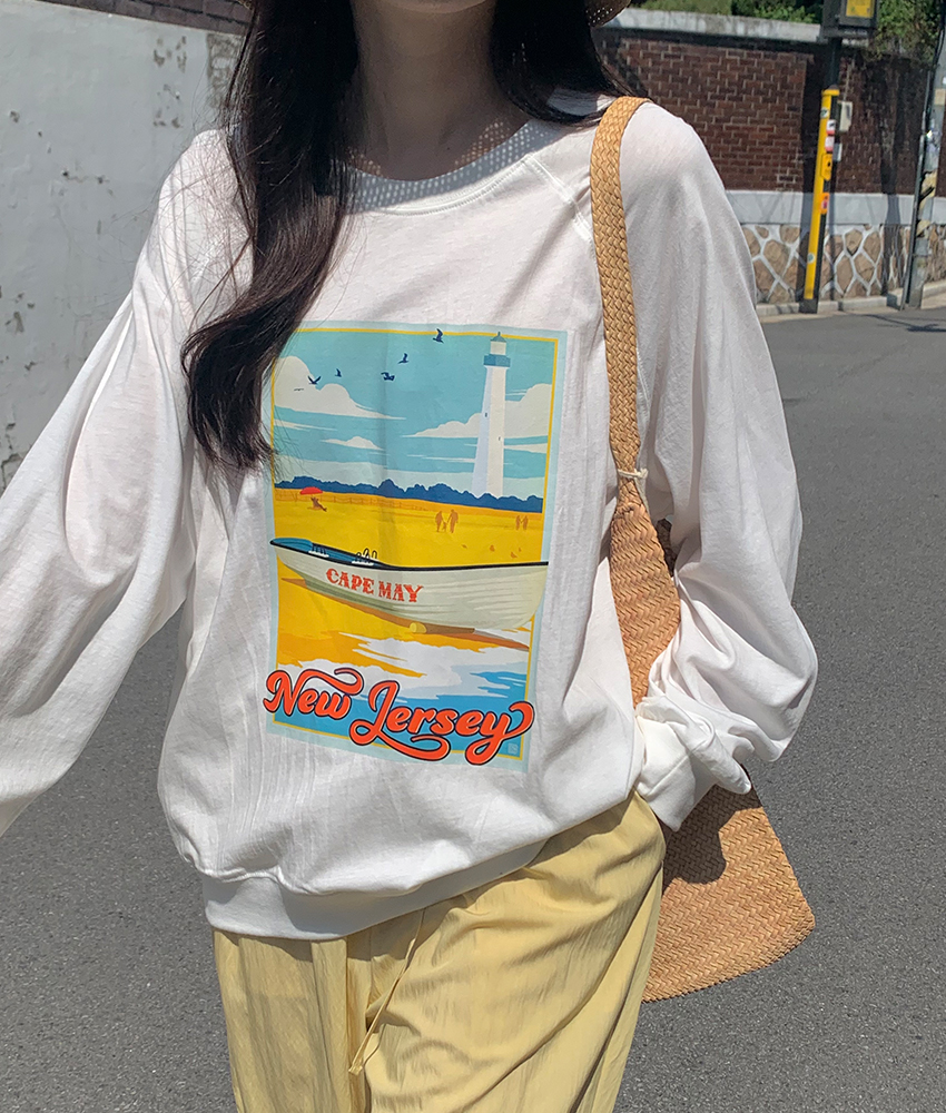 (5日所要)ディープ プリンティング マンツーマンTシャツ 2color!