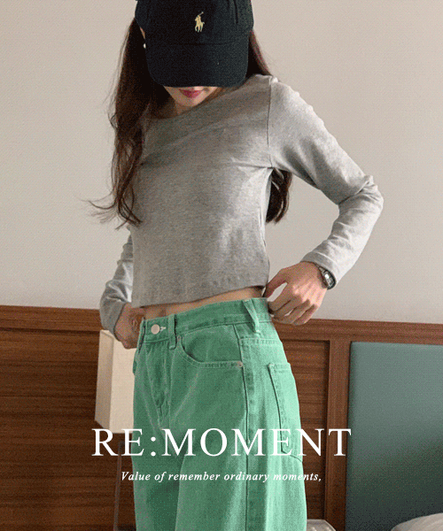 [RE:MOMENT/Ivory, Black-exempt same-day delivery] Made. Falling crop T-shirts in 5 colors!