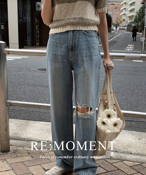 [RE:MOMENT] made.花纹 直筒 牛仔裤