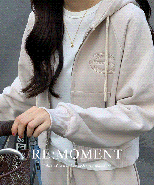 [RE:MOMENT/Sent on Navy day] Made. Slip cropped hoodie zip-up 3 colors!