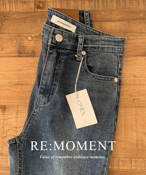 (10,000 copies sold!) [RE:MOMENT/m Same-day delivery] Signature Slim Bootcut Ash Blue Denim Pants