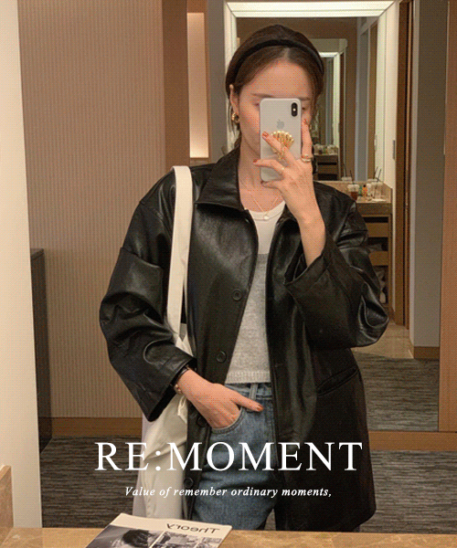 (Over 3000!) [RE:MOMENT/Same-day delivery] made. Berlin half leather jacket 2 colors!
