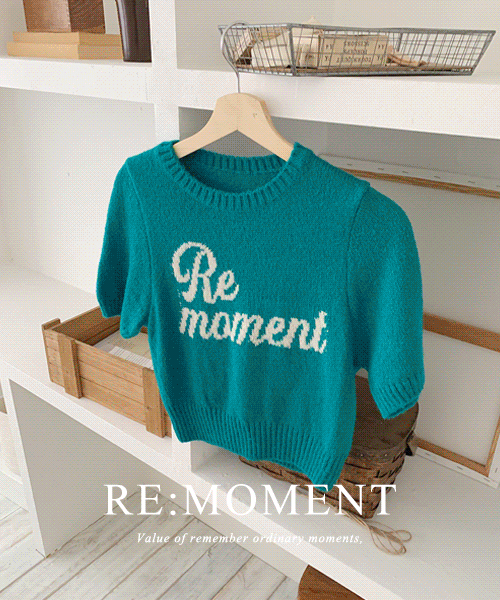 [RE:MOMENT/Same-day delivery] Made. Use lettering short-sleeved knitwear 3 colors!