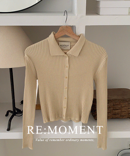[RE:MOMENT/Sent on the same day except for beige] Made. Seed collar ribbed cardigan 3 colors!