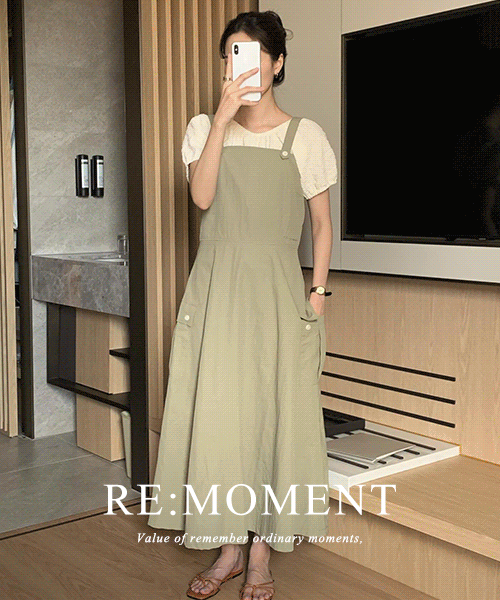 [RE:MOMENT/Sent on the same day except khaki] Made. Kenzie cargo overall dress 3 colors!