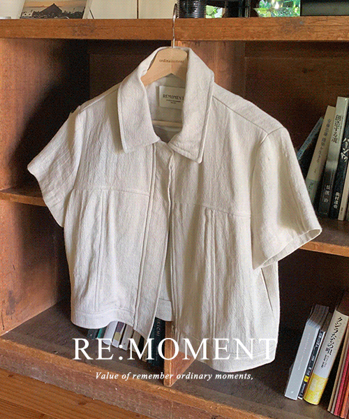 [RE:MOMENT/Same-day delivery] made. Jade Linen Collar Jacket
