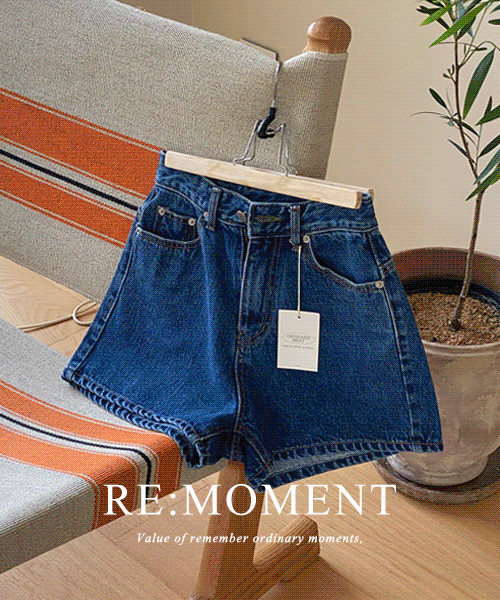 [RE:MOMENT / Same-day shipping except for dark blue m] Made. Weather denim shorts