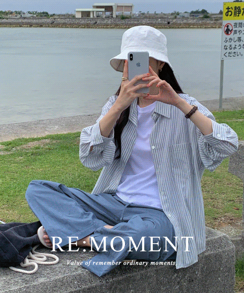 (7% off until 6pm on Saturday) [RE:MOMENT/Same day delivery] made. Heer Light Stripe Shirt 2 colors!