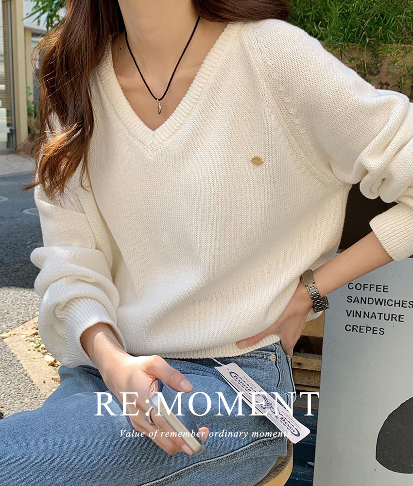 (Over 5000 copies!) [RE:MOMENT/Same-day delivery] Made. Again Cotton V-neck Knit 4 colors!
