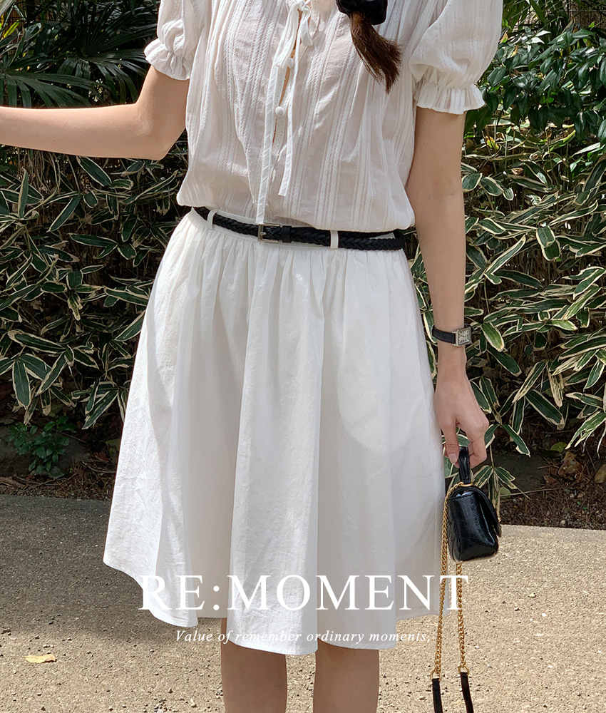 [RE:MOMENT/Beige Ships same day] Made. Lily Shirring Skirt 2 colors!