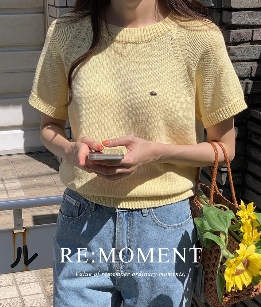 [RE:MOMENT/Brown delivered on the same day] Made. Winnie&#039;s short sleeve knitwear 3 colors!