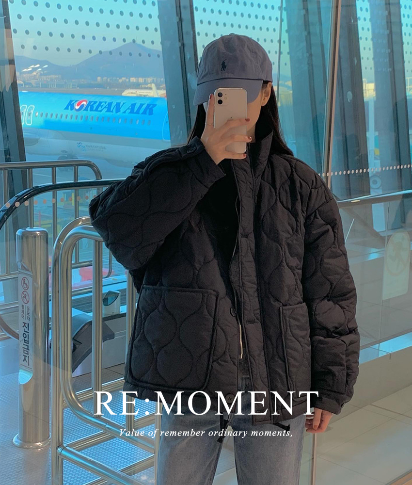 [RE:MOMENT/딥카키 당일발송] made. 샌더 하이넥 퀼팅 패딩 2color!