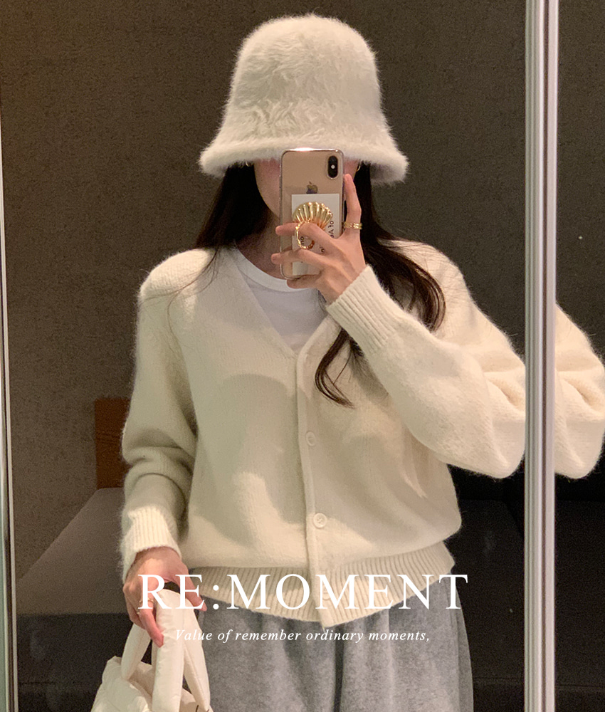 [RE:MOMENT / Same-day delivery without ivory] Made. Angora V-neck cardigan 3 colors!