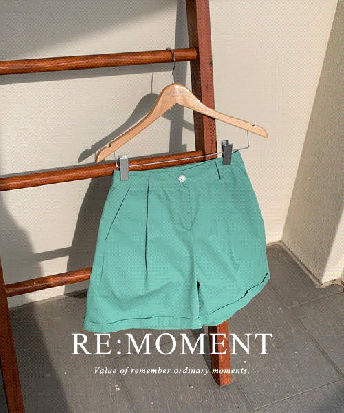 [RE:MOMENT/蓝色s,薄荷色m,s 当天发送] made. 捏褶 宽腿 裤子 3颜色!