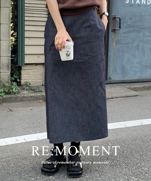 [RE:MOMENT] made. ベニー ノンフェード 生地 スカート
