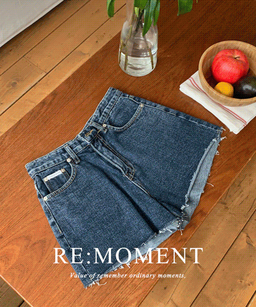 [RE:MOMENT/Dark jeans sent on the same day] Made. Curve cutting denim shorts 2 colors!