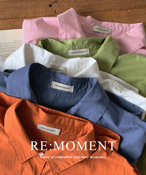 [RE:MOMENT/グリーン、ホワイトを除く 当日発送] made。ティーエヌ オーバーフィット オックスフォード 半袖 シャツ 5color!