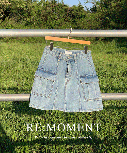 [RE:MOMENT/S Same-day delivery] Made. Woody cargo denim skirt