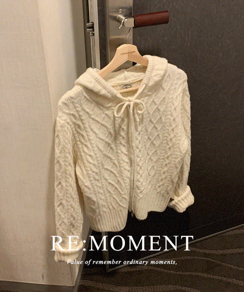 [RE:MOMENT/Sent on the day of wine] Made. Anne twisted knit hoodie zip-up 4 colors!