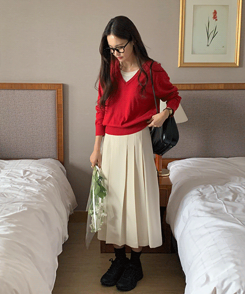 Clean Tencel Pleated Skirt 2 colors!