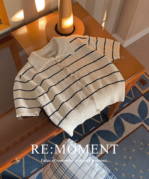 [RE:MOMENT/Sent on Navy day] Made. Withden Collar Short Sleeve Cardigan 2 colors!