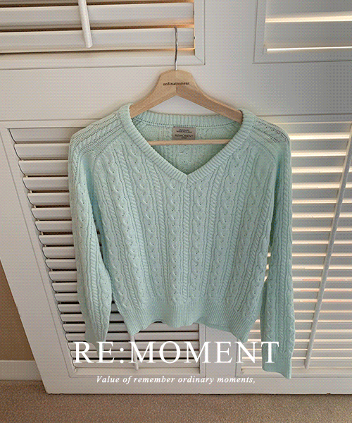[RE:MOMENT/Same-day delivery] Made. Popcorn V-neck Cotton Cable Knit 3 colors!