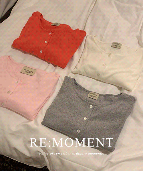 [RE:MOMENT/レッド、ピンク 当日発送] made. リブ パンチング カーディガン セット 4color!