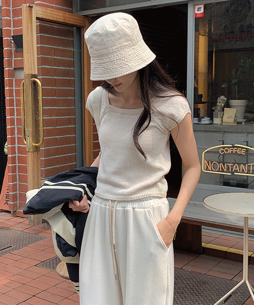 (It takes 5 days) Maron square neck short-sleeved knitwear 4 colors!