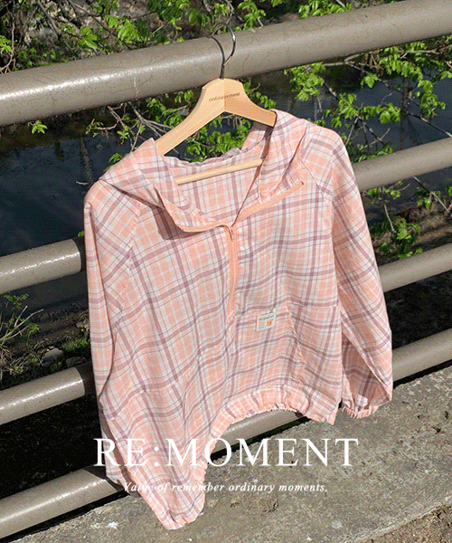 [RE:MOMENT/Sent to Peach on the same day] Made. ENI Checkered Hoodie Half Zip-Up 2 colors!