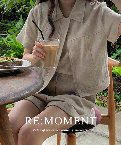 [RE:MOMENT/Same-day delivery] made. Jade Linen Collar Jacket